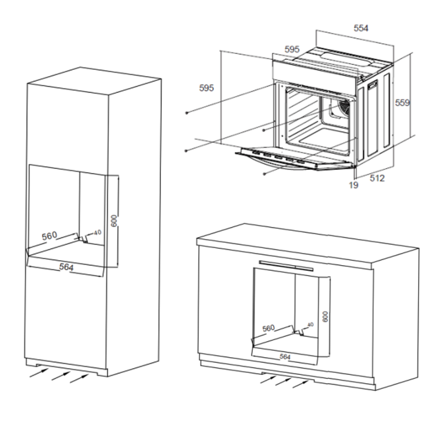 Электрический духовой шкаф maunfeld eoec 564tb