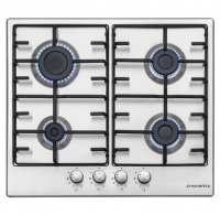 Газовая варочная панель MAUNFELD (Маунфилд) EGHS.64.3ES/G нержавеющая сталь + ВИДЕО