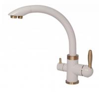 Смеситель для кухни Paulmark (Паульмарк) Essen Es213001-331-BR, белый/бронза
