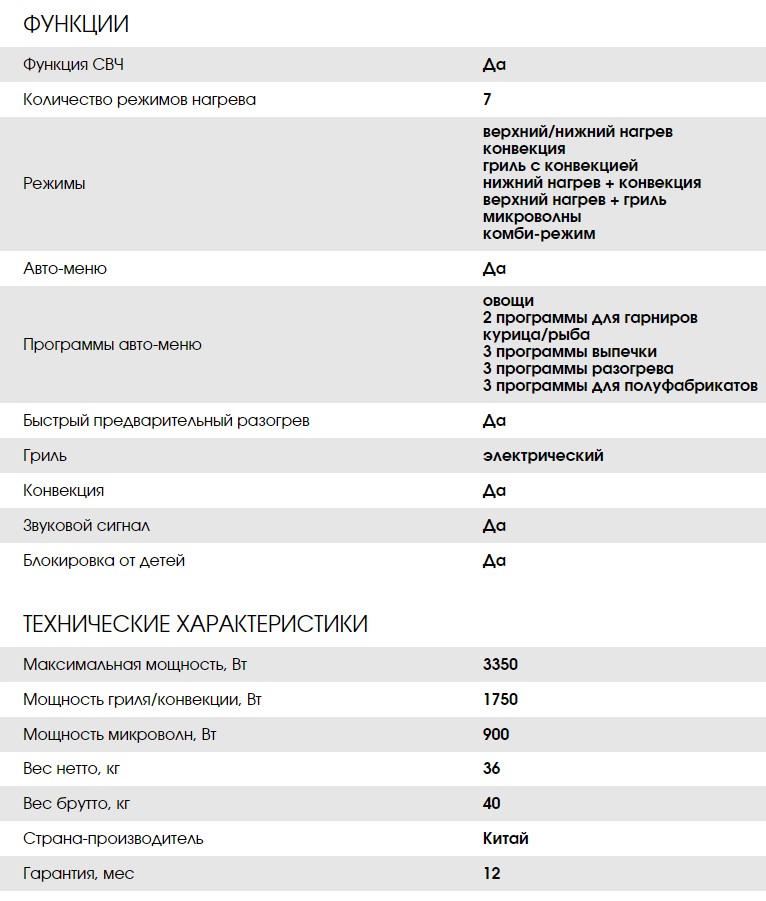 Электрический духовой шкаф weissgauff oe442