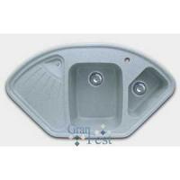 Кухонная мойка GranFest (Гранфест) гранит угловая 1040x570 Серый