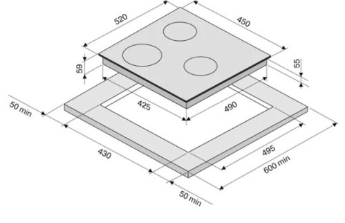 Индукционная варочная панель Krona (Крона) REMO 45 BL