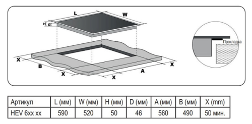 Электрическая варочная панель Evelux (Эвелюкс) HEV 642 W