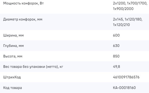 Электрическая плита MAUNFELD (Маунфилд) MEC611CW09TD