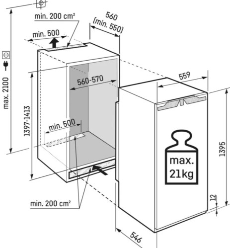Встаиваемый холодильник Liebherr (Либхер) IRBci 4550