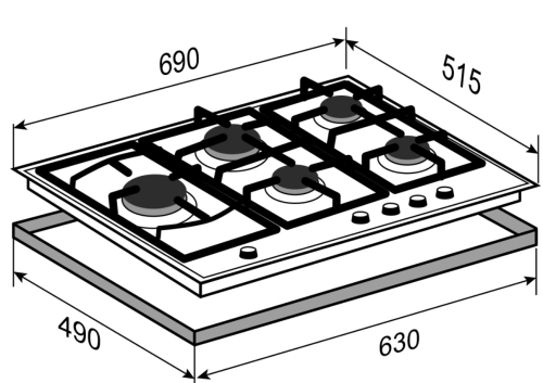 Газовая варочная панель Zigmund-Shtain (Зигмунд-Штайн) G 14.7 W