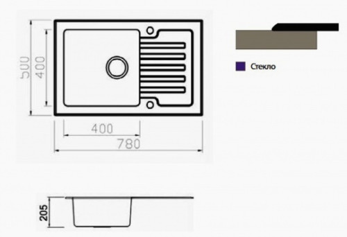 Кухонная мойка Seaman Eco Glass SMG-780W Gold (PVD)