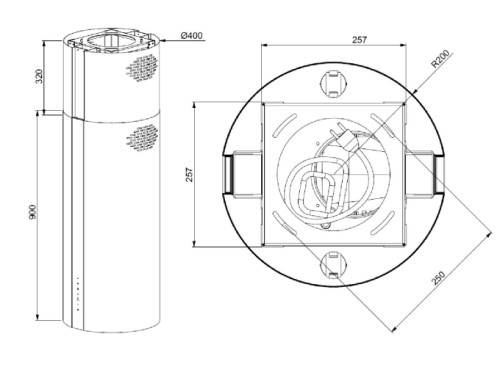 Вытяжка Meferi (Мефери) TUBE40IX ISLA COMFORT PLUS