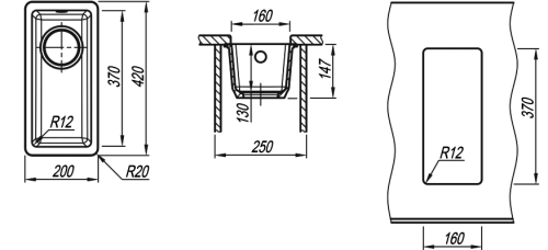 Кухонная мойка Florentina (Флорентина) Вега-160, мокко
