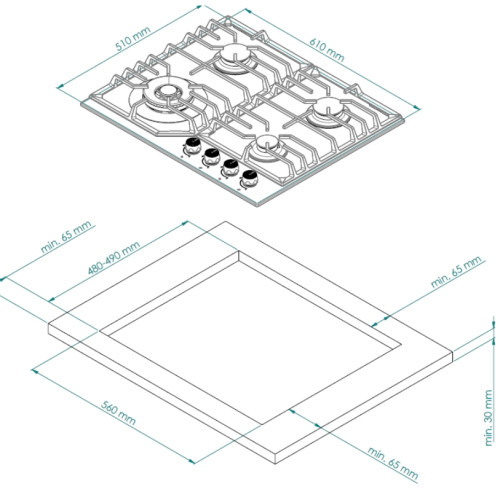 Газовая варочная панель Kuppersberg (Куперсберг) FG 601 W Silver