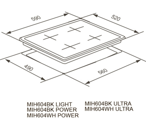 Индукционная варочная панель Meferi (Мефери) MIH604BK MATT ULTRA