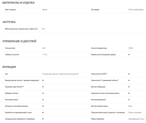 Стиральная машина LG (ЛДжи) F2V3PS6W