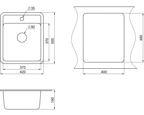 Кухонная мойка GRANULA (Гранула) GR-4202 (Standart) белый