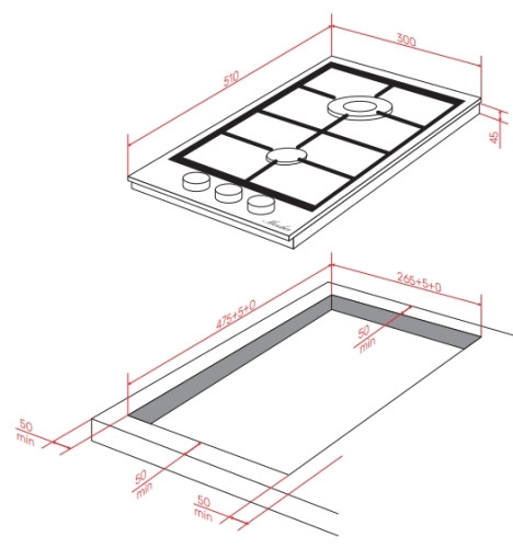 Газовая варочная панель MONSHER (Моншер) MGG 33 Blanc