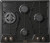 Газовая варочная панель Korting (Кёртинг) HG 6115 CTRN Газовая варочная панель Korting (Кёртинг) HG 6115 CTRN