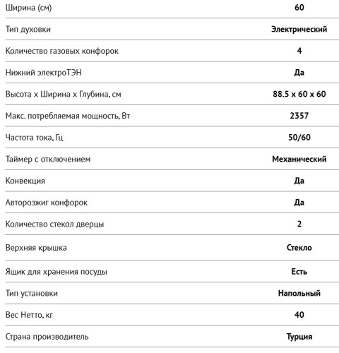 Комбинированная плита NORDFROST (Нордфрост) GE 6064 Gd