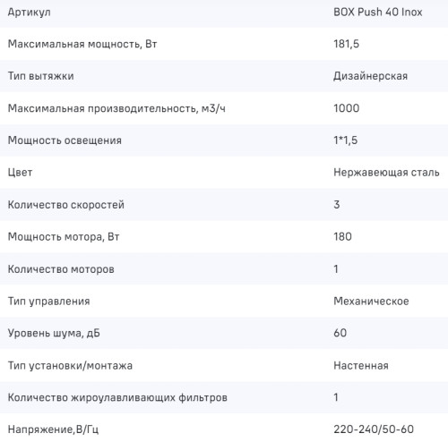 Вытяжка MAUNFELD (Маунфилд) Box Push 40 нержавеющая сталь