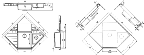 Кухонная мойка Florentina (Флорентина) Бомбей, бежевый