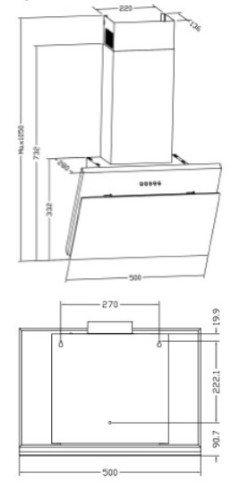 Вытяжка Weissgauff (Вайсгауф) Yota 50 PB BL