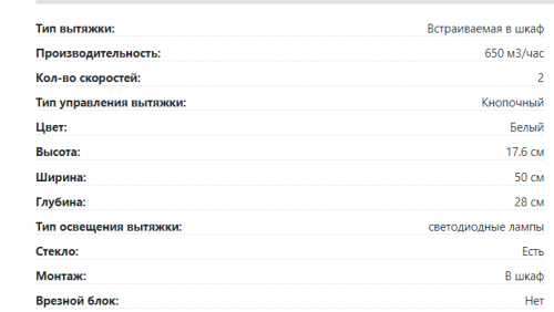 Встраиваемая вытяжка Lex (Лекс) Hubble G 500 White