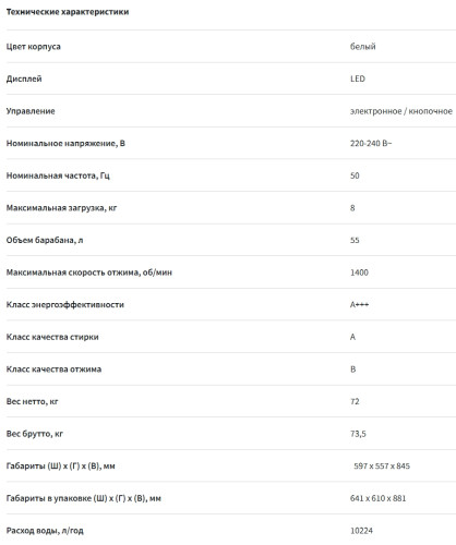 Стиральная машина Sharp (Шарп) ES-814R-W