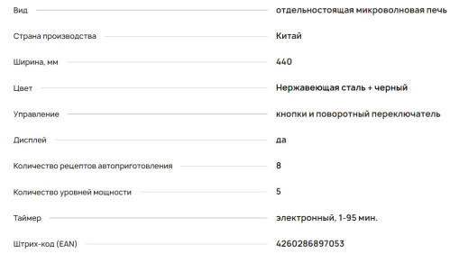 Микроволновая печь Krona (Крона) QUANTUM 44 BL/IX