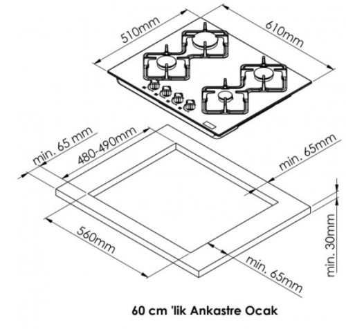 Газовая варочная панель Kuppersberg (Куперсберг) FS 62 B