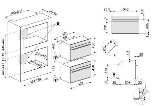 Электрический духовой шкаф Smeg (Смег) SO4104S4PG