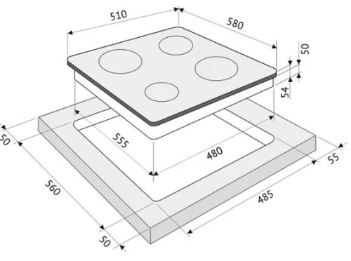 Индукционная варочная панель Krona (Крона) GRUND 60 BL/S