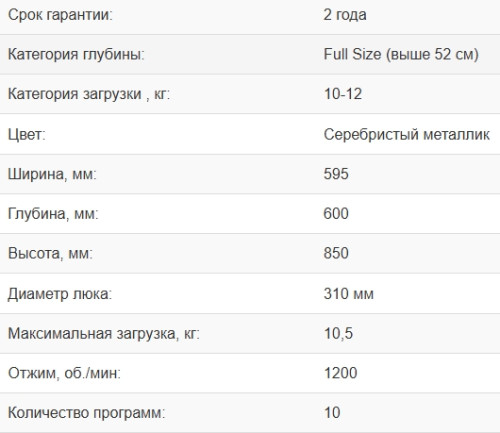 Стиральная машина Weissgauff (Вайсгауф) WM 62210 Direct Drive Touch Inverter Steam Grey
