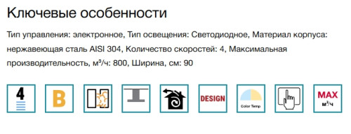 Вытяжка Falmec (Фалмек) Plane Isola Black 90 Plus