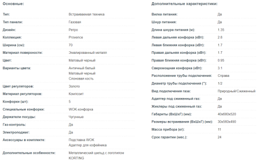 Газовая варочная панель Korting (Кёртинг) HG 761 CTGN