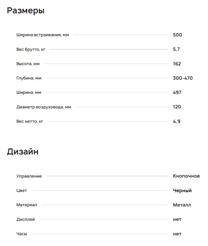 Встраиваемая вытяжка Krona (Крона) Kamilla T 500 Black