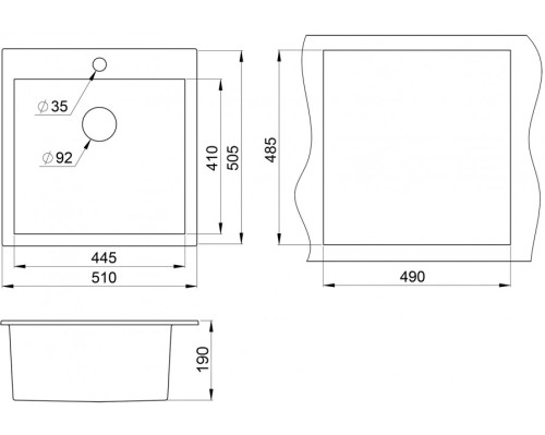 Кухонная мойка Granula (Гранула) GR-5102 gr, графит