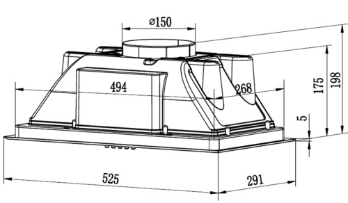 Встраиваемая вытяжка Krona (Крона) AMELI light 600 INOX PB