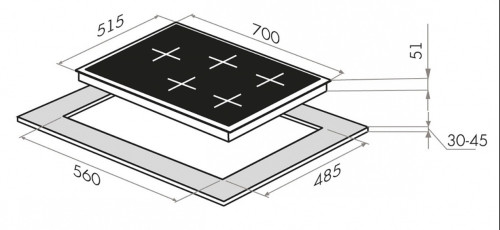 Газовая варочная панель MAUNFELD (Маунфилд) EGHE.75.33CB.R/G