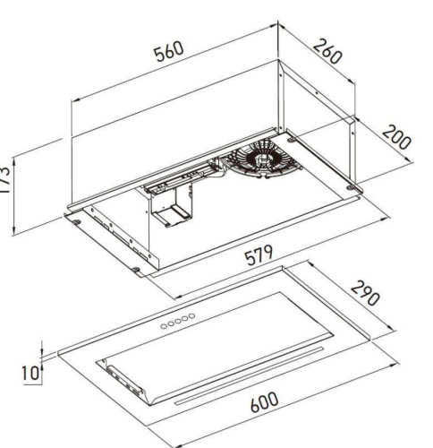 Встраиваемая вытяжка Meferi (Мефери) SMARTBOX60IX LIGHT
