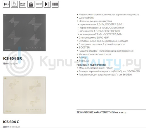 Индукционная варочная панель Kuppersberg (Купперсберг) ICS 604 C