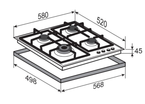 Газовая варочная панель Zigmund-Shtain (Зигмунд-Штайн) M 26.6 I