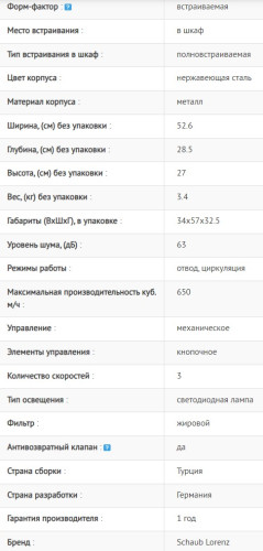 Встраиваемая вытяжка Schaub Lorenz (Шауб Лоренц) SLD EE5210