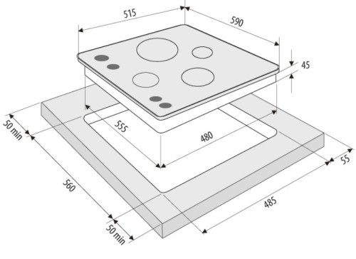 Газовая варочная панель Krona (Крона) PARTITA 60 IV