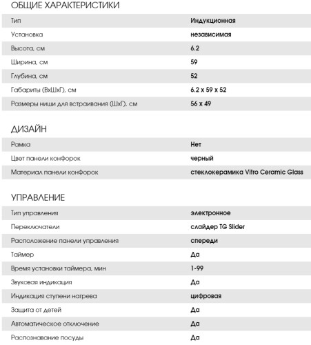 Индукционная варочная панель Weissgauff (Вайсгауф) HI 641 BSC