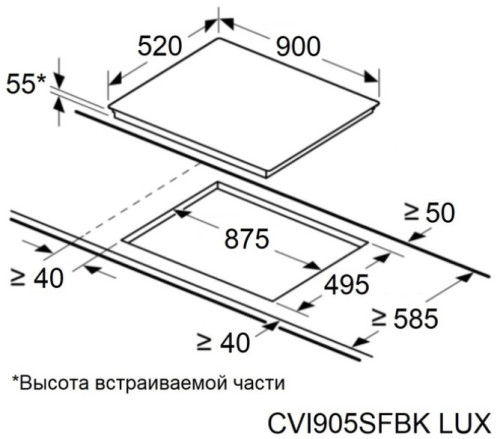 Индукционная варочная панель MAUNFELD CVI905SFBK LUX