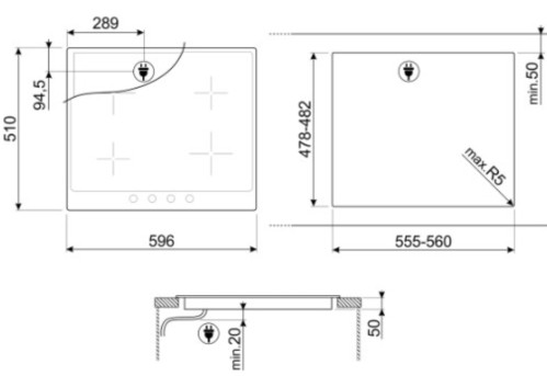 Индукционная варочная панель Smeg (Смег) SI964XM