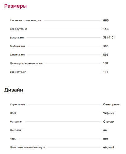 Вытяжка Krona (Крона) BRUNA 600 BLACK S