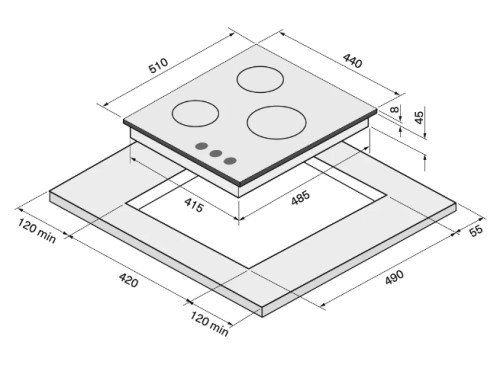 Газовая варочная панель Krona (Крона) HAGEL 45 BL W