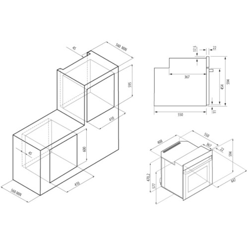 Электрический духовой шкаф Krona (Крона) SONATA 45 WH