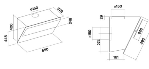 Вытяжка Falmec (Фалмек) Verso 55 Gray