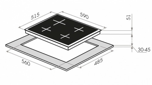 Газовая варочная панель MAUNFELD (Маунфилд) EGHE.64.43CB/G