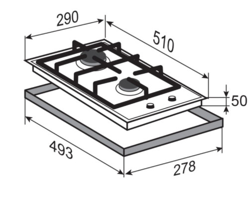 Газовая варочная панель Zigmund-Shtain (Зигмунд-Штайн) G 14.3 B